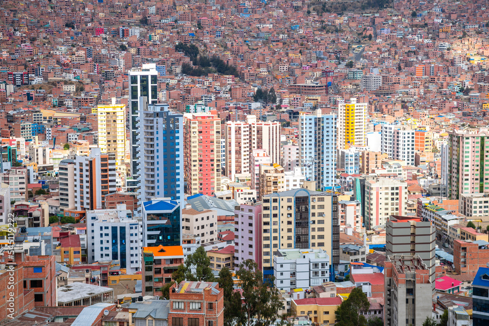 panoramic view of la paz city, bolivia