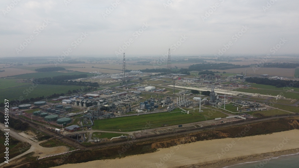 Bacton Gas terminal Norfolk England Aerial view