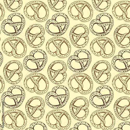 Pretzel pattern. Design for Oktoberfest. Perfect design for posters, cards, textile, web pages.