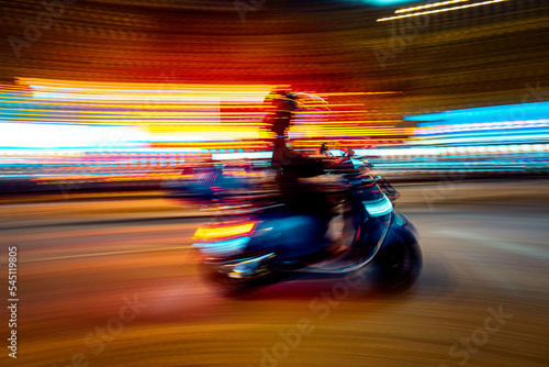 Motobike in Motionblur ,speed 