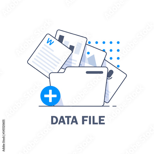 open folder icon. Folder with documents