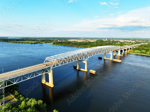 Aerial View of the Betsy Ross Bridge over the Delaware River Philadelphia photo