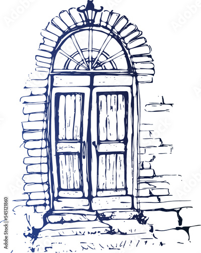 Door vector image black paint in the white background