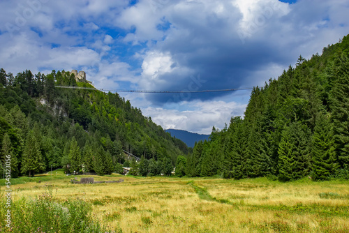 Ehrenberg suspension bridge in Tyrol, Austria