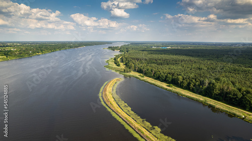 River Narew, near the dam in Dębe, Central Poland photo