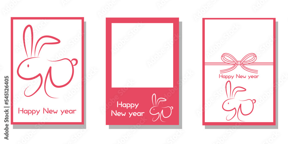 Set of new year illustration template. 2023 rabbit year greeting card collection. Vector illustration. Set of new year illustration template. 2023 rabbit year greeting card collection. Vector illustration.