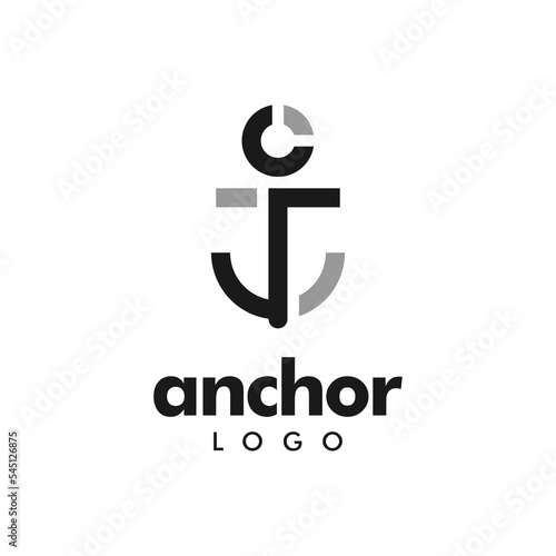 Simple Modern Abstract Anchor Logo Design Template