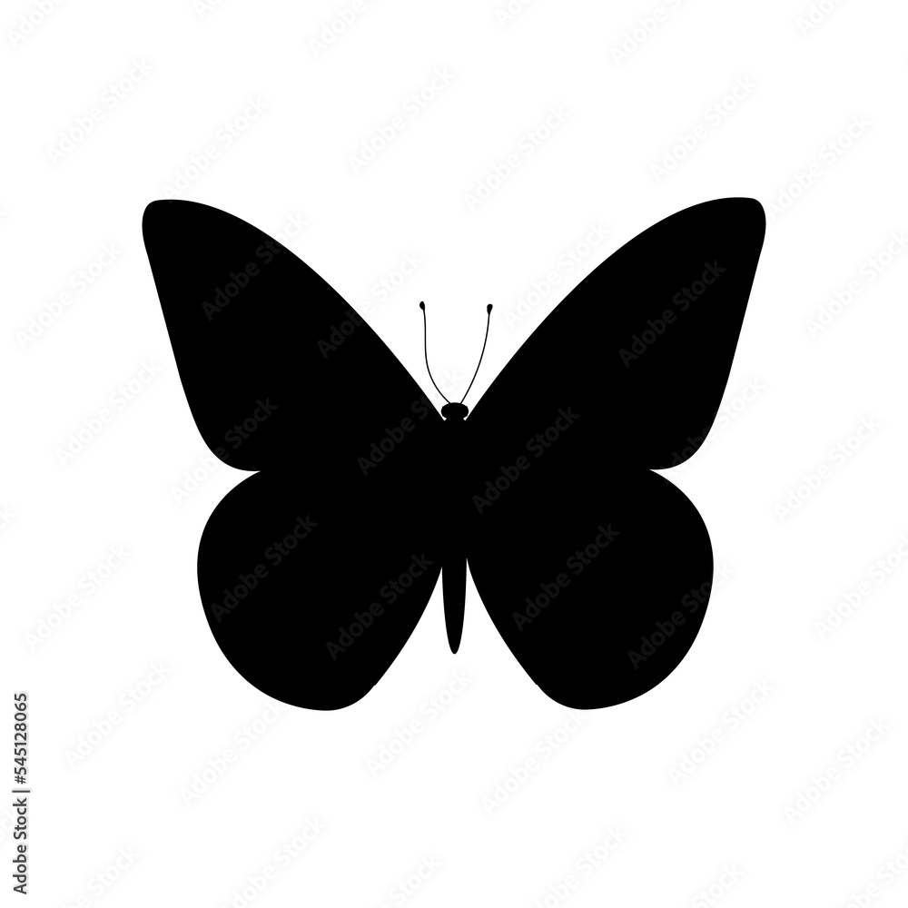 Butterfly on transparent background. Closeup design element black butterfly. Vector illustration Butterfly on transparent background. Closeup design element black butterfly. Vector illustration
