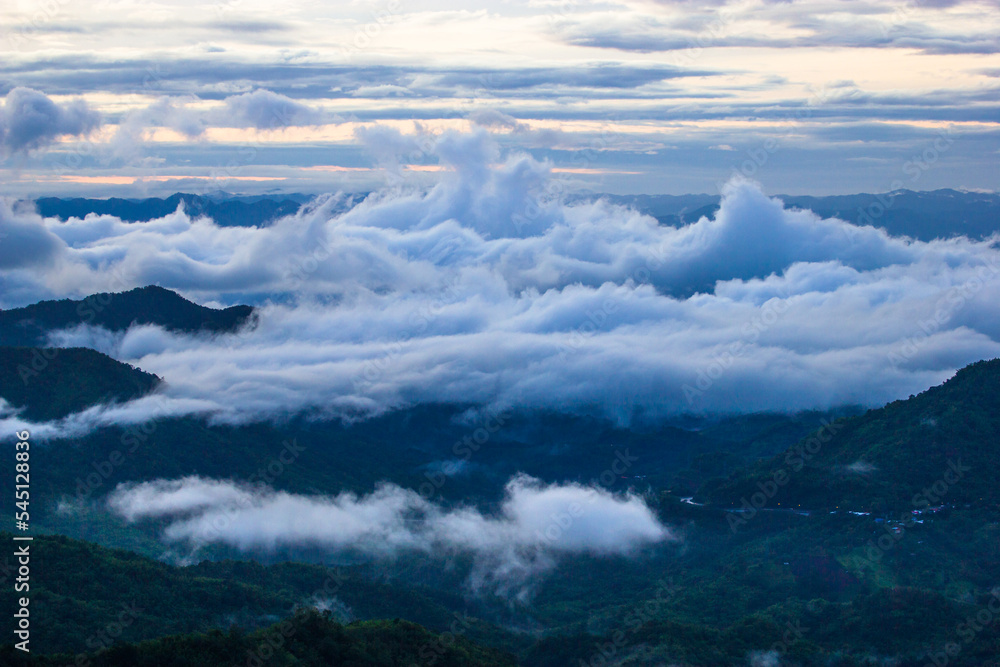 clouds over the mountains