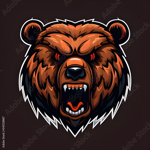 Savage and powerful bear face. Suitable for logo  mascot etc. 