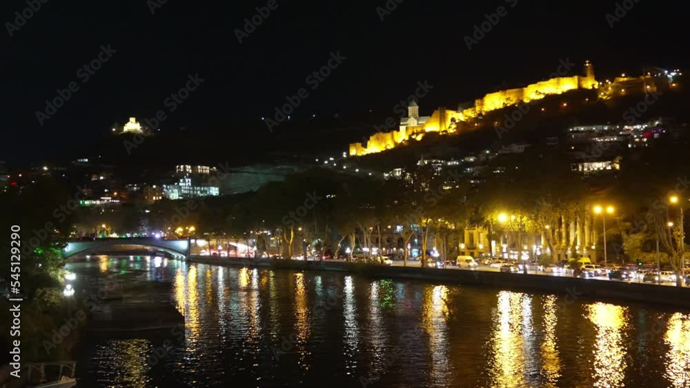 view of Tbilisi at night. walks but evening Georgia. view of Tbilisi at night. walks but evening Georgia.