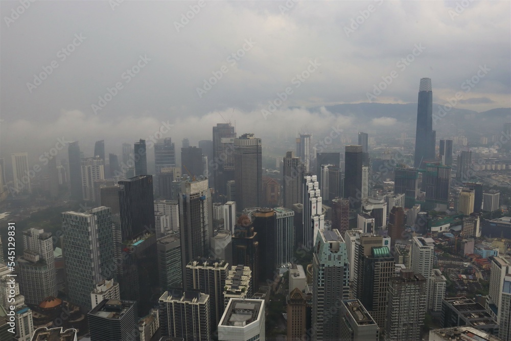 skyline of a big Asian city 