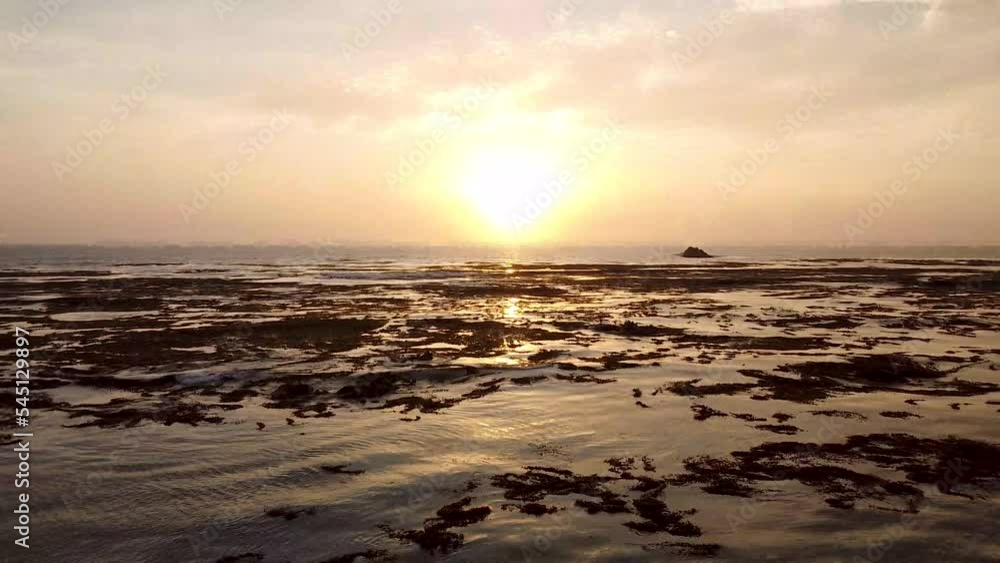 Sunset drone shot in a remote beach in Peru Sunset drone shot in a remote beach in Peru