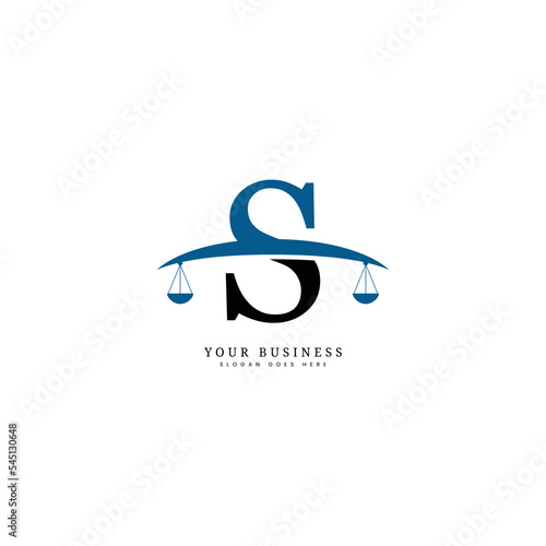 S Letter Legal Business Logo, Law firm and Attorney logo with alphabet S Vector Image template