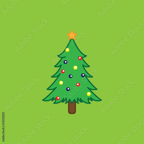 christmas tree illustration vector graphic.