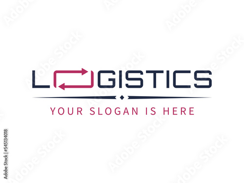 Logistic logo, letter O and arrow combination, logo design template,