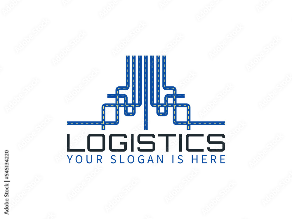 Logistic company logo. Way icon, design for delivery, logistics.
