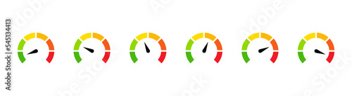 Speedometer simple icon set. Indicator concept