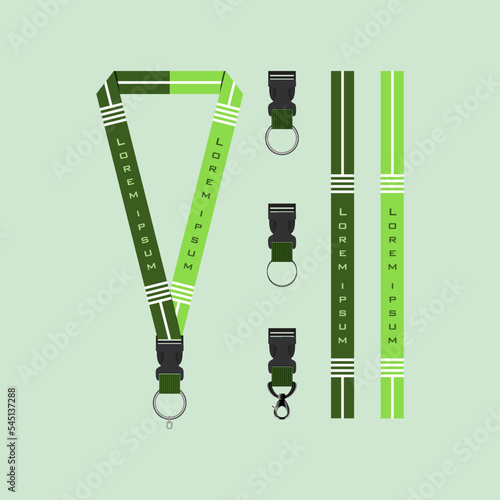 Green Line Lanyard Template Set