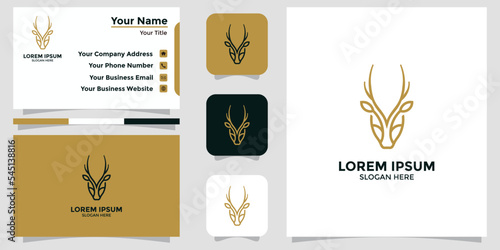 deer logo design and branding card