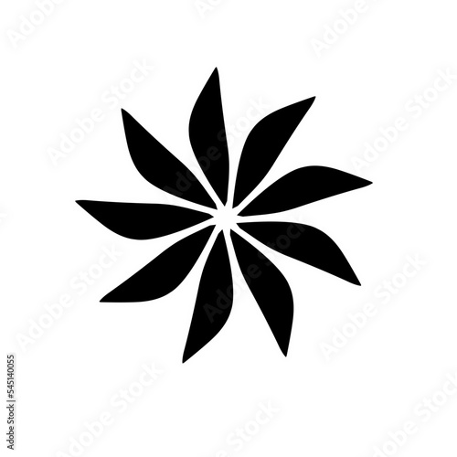 illustration isolated floral set black on white