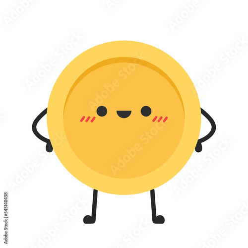 Coin character design. Glad coin. wallpaper. Coin masot vector.