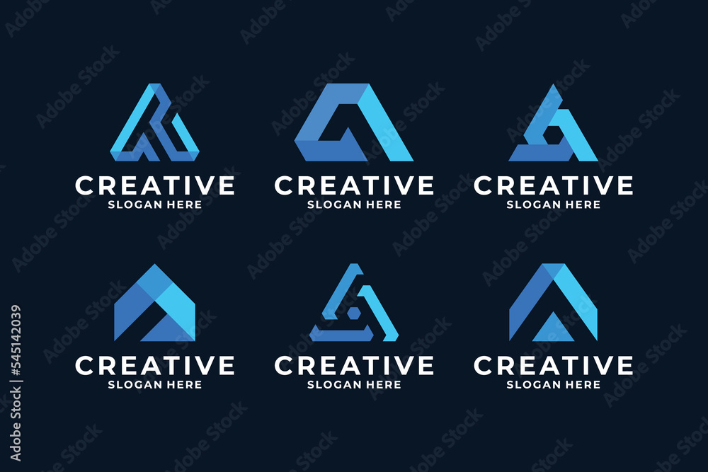 Creative Letter A logo design with creative triangle concept. Creative Letter A logo design with creative triangle concept.