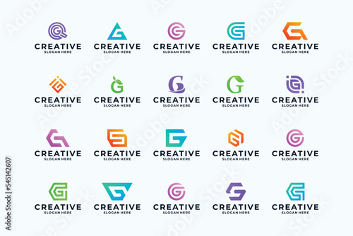 Creative letter G logo design collection.