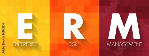 ERM Enterprise Risk Management - methods and processes used by organizations to manage risks and seize opportunities, acronym text concept background