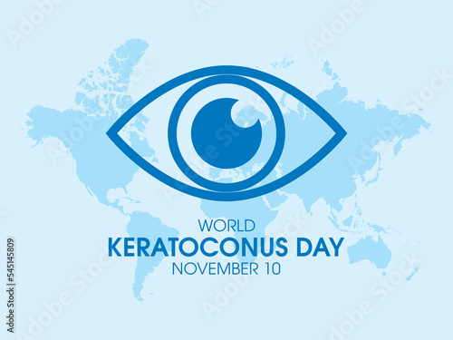World Keratoconus Day vector. Human eye simple blue icon. Disease of the cornea. November 10. Important day