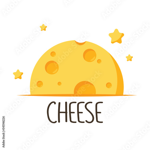 Cheese symbol. cheese logo design. moon.