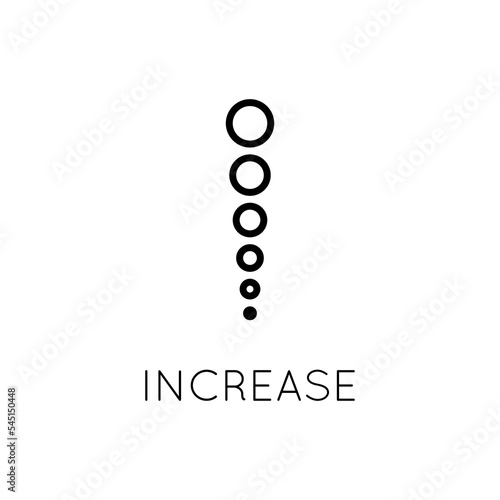 Increase Vector Icon. Vector sign in simple style isolated on white background.