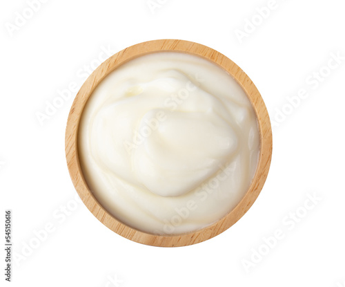 Yoghurt in a bowl isolated on transparent png