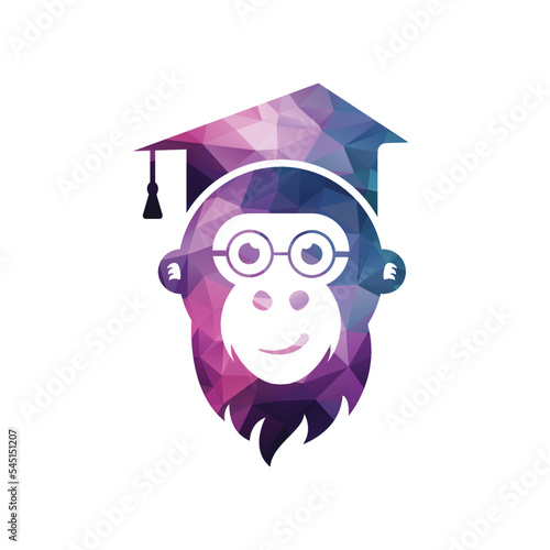 Monkey vector logo design. Cute monkey logo vector design.