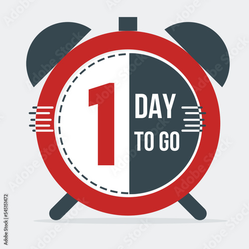 Number of days left sign with clock. Useful icon for upcoming events. Nine, eight, seven, six, five, four, three, two, one, zero days to go, with yellow and white background
