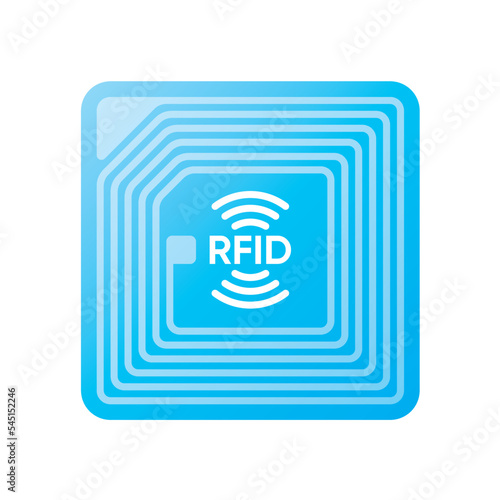 Vector symbol RFID Radio Frequency Identification. Isolated on white background.
