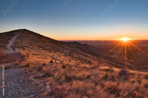 Print op canvas Sunset From The Trailhead At Franklin Mountains State Park