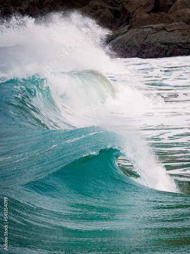 Waves breaking against the cliffs in the Atlantic Galician Coast, Spain photo