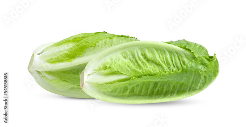 Fresh cos lettuce isolated on transparent png photo