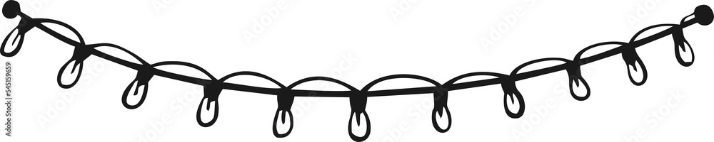 Festive garland painted in doodle style isolated on white background Vector illustration for birthday festival carnival holiday decoration. Festive garland painted in doodle style isolated on white background Vector illustration for birthday festival carnival holiday decoration.