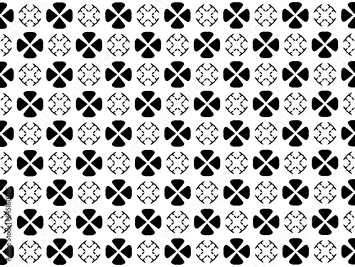 Ornament with elements of black and white colors.