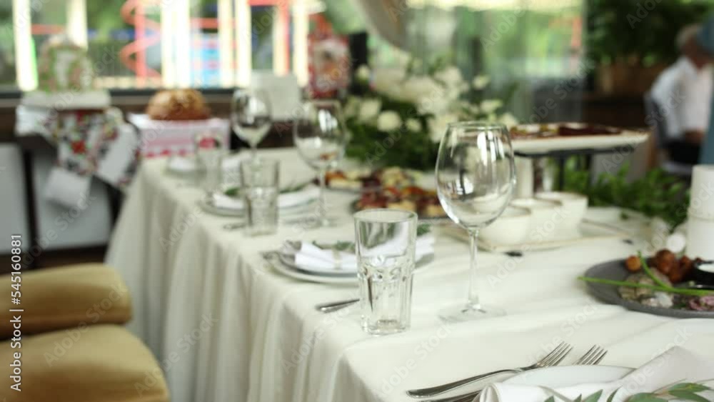 table in a restaurant with food and snacks for the holiday new year wedding birthday table in a restaurant with food and snacks for the holiday new year wedding birthday