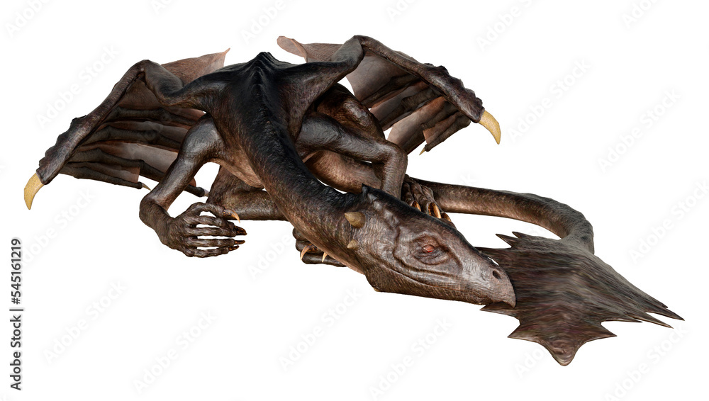 3D Rendering Fairy Tale Dragon on White 3D Rendering Fairy Tale Dragon on White