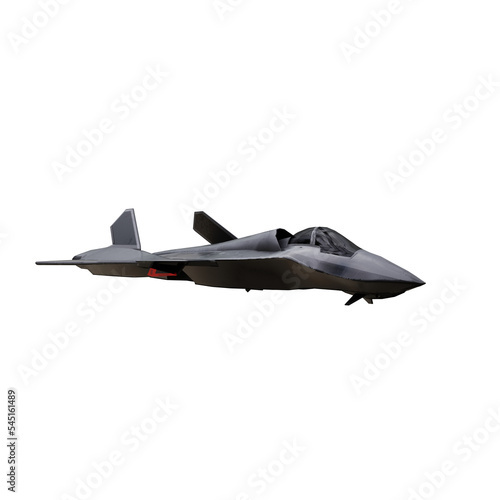 Futuristic fighter jet isolated