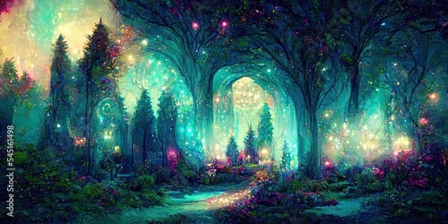 crystalline dream forest vine background