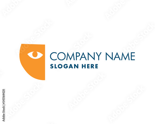 Mask face eye Logo artistic minimal, line geometric minimal, theater, psychology brand identity template