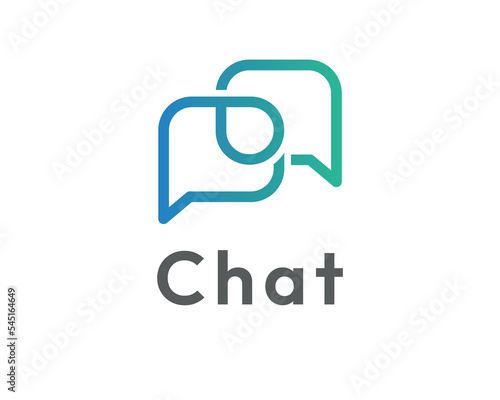 Chat icon logo, logotype, conversation psychologist, therapy, help call center resource vector template