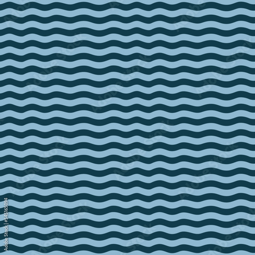 Vector seamless pattern with hand drawn striped waves
