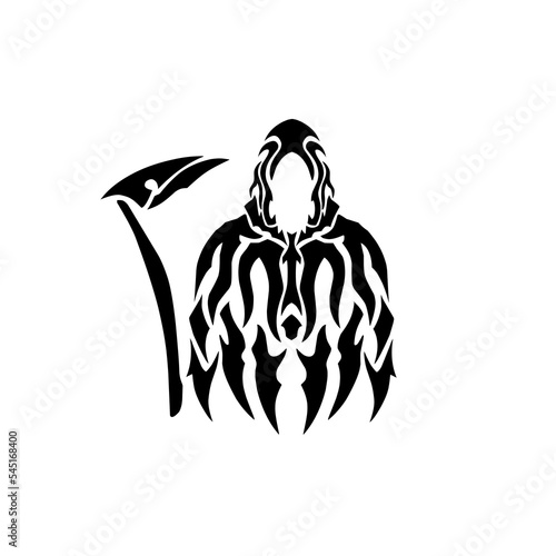 vector tribal grim reaper tattoo art