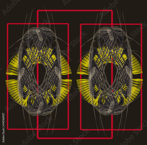 Mystical pattern. Abstract composition. Wallpaper Design. Avant-garde art. Modern. Contemporary trendy vector illustration